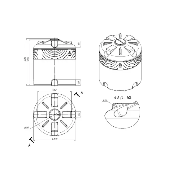 Емкость пластиковая для хранения удобрений (КАС/ЖКУ) ЭКОПРОМ TR, 6000 л, красный [107.6000.101.001]