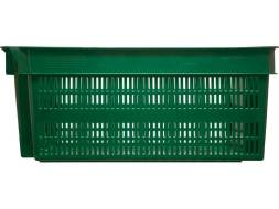 Ящик пластиковый с перфорированными стенками и сплошным дном, 600х400х250 мм, зеленый [125-1]