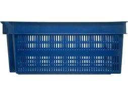 Ящик пластиковый с перфорированными стенками и сплошным дном, 600х400х250 мм, синий [125-1]