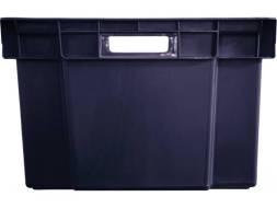 Ящик пластиковый сплошной, 600х400х250 мм, черный [125-2]