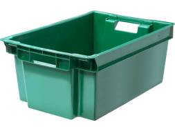 Ящик пластиковый сплошной, 600х400х250 мм, зеленый [125-2]