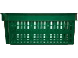 Ящик пластиковый с перфорированными стенками и дном, 600х400х250 мм, зеленый [125]