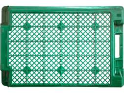 Ящик пластиковый с перфорированными стенками и дном, 600х400х250 мм, зеленый [125]