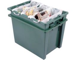 Пластиковый ящик 600х400х300 с держателем пакетов для фасовки