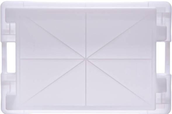 Ящик пластиковый морозостойкий со сплошными стенками и дном, 600х400х100 мм, белый [224-1 М]