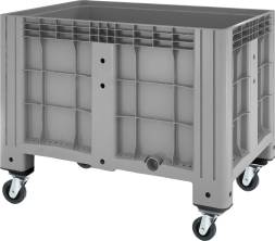 Крупногабаритный сплошной пластиковый контейнер на колесах SDBOX, 1200х800х913 мм, серый [SDBOX 1208 SW] 