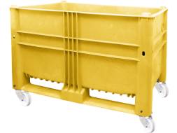 Крупногабаритный сплошной пластиковый контейнер на колёсах BoxPallet, 1200х800х900 мм, желтый [11-080-ТН-WA (вар.1)]