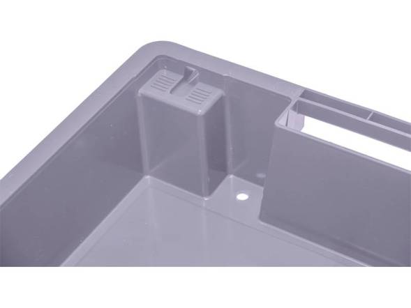 Ящик пластиковый со сплошными стенками и дном, 600х400х100 мм, серый [224]