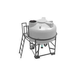 Емкость ЦКТ 3000 л с патрубком 160мм с фланцем под плотность до 1,2 г/см3 белая в обрешетке с лестницей