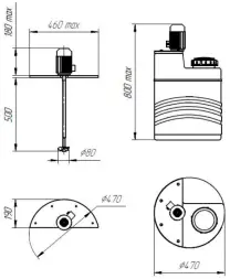 Емкость дозировочная 60 с пропеллерной мешалкой