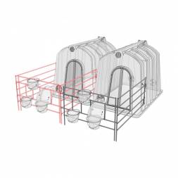 Вольер домика для телят с совмещенной боковой стенкой оцинкованный