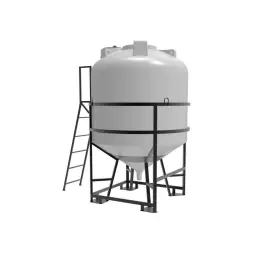 Емкость ЦКТ 5000 л с патрубком 110мм под плотность до 1,2 г/см3 белая в обрешетке с лестницей